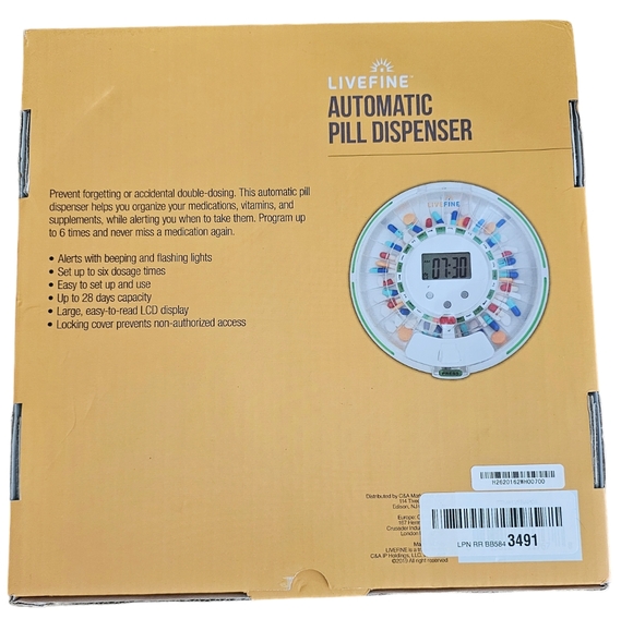 LiveFine Automatic Pill Dispenser 28 days Medication Organizer NIB NEW - Picture 8 of 15